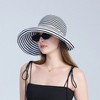 Anna-Kaci Wide Brim Bucket Hat with Stripe Pattern and Sun Protection Design - Black And White - 3 of 3