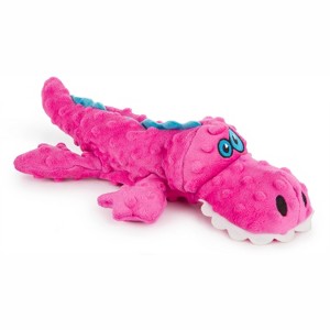 goDog Gators Squeaky Plush Dog Toy, Chew Guard Technology, Pink, Large - 1 of 4