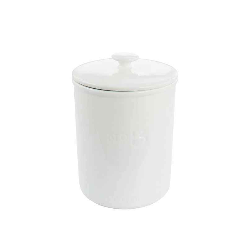 Gibson Our Table Simply White 68 Ounce Porcelain Dry Goods Canister With Air tight Lid, 1 of 5