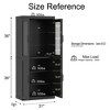 Wooakway 72"H Kitchen Pantry Storage Cabinet with Glass Door and Shelves in Black - 4 of 4