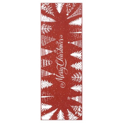 Christmas Living Room Rug, Washable Low Pile Non Slip Area Rug, Soft Tree Decorative Carpet for Bedroom, Dining, Holiday Home Decor