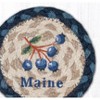 Earth Rugs Blueberry Maine Printed Coaster – 5"x5" Rustic Jute Accent with Fruit Theme Design - 2 of 3