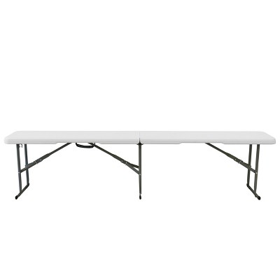 Elama 6 Foot Off-White Plastic Folding Bench with Metal Legs