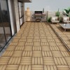 GlasFlength Carpet Tiles 22 Pack 11.8" WPC Interlocking Deck Tiles, Wood-Look Flooring for Patio Poolside Balcony Backyard, Brown, 11.8"*11.8"*0.8" - 2 of 4