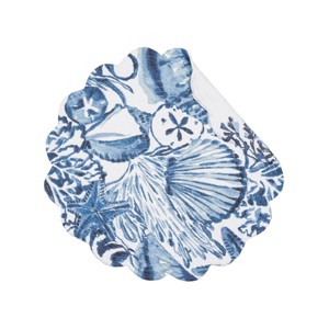 C&F Home Blue Coast Shells Round Placemat Set of 6 - 1 of 4