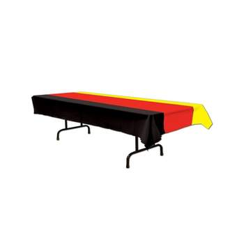 Beistle 54" x 108" Tablecover Black/Red/Yellow 3/Pack 57940-BKRY