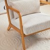Sapphtopaz Modern Accent Chair with Pillow Upholstered Reading Chair with Solid Wood Legs Comfy Bedroom Arm Chair for Living Room, Bedroom - 3 of 4