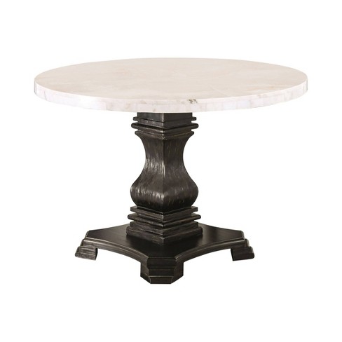 Buckley 48" Round Genuine Marble Top Dining Table White/black - Homes ...