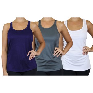 Galaxy By Harvic Women's Moisture Wicking Racerback Tank-3 Pack - 1 of 4