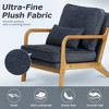 Tufted Accent Armchair with Pillow, Mid-Century Lounge Chair with Wood Frame & Cushioned Seat for Living Room, Bedroom or Office - 2 of 4