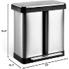 17.5 Gallon Dual Trash Can, Stainless Steel Garbage Can with Soft-Close Lid, 30L+36L Two Compartment Recycle Bin - 2 of 4