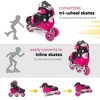 New Bounce Beginner Roller Skates – Convertible Tri-Wheel or Inline Skates - Size US 8-11 - 3 of 4
