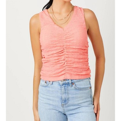 Women's Floral Ruched Tank Top - mystree