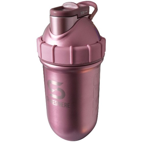 ShakeSphere Tumbler Steel: Protein Shaker Bottle Keeps Hot Drinks Hot & Cold Drinks Cold, 24 oz., Easy Clean Up - Mirrored Pink