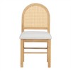 Dining Chairs Set Of 4, Upholstered Wooden Restaurant Chair With Rattan Backrests, Armless Chairs With Rubber Wood Legs For Kitchen, Dining Room - 2 of 4