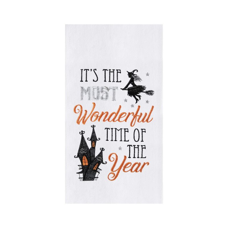 C&F Home It's The Most Wonderful Time Of The Year Halloween Embroidered Flour Sack Kitchen Towel Funny Dishtowel, 1 of 5