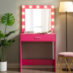 NicBex 54.3" Makeup Vanity Desk with Mirror and Adjustable Lights,Modern Makeup Table with Large Drawer for Bedroom - 1 of 4