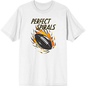 "Perfect Spirals" Flaming Football Adult Crew Neck Short Sleeve Tee - 1 of 2