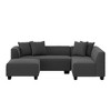 HL Home Furnishings Right-hand Facing Velour Sectional with Ottoman - 2 of 4