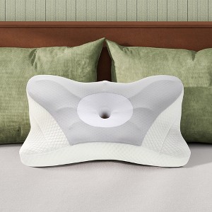 DOMETOUR Ergonomic Foam Neck Pillow, Neck Support, Neck Protection Good Sleep - 1 of 4