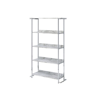 62" Visage Bookcase White/Chrome - Acme Furniture