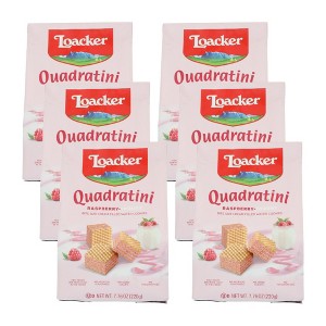 Loacker Raspberry Yogurt Bite Size Cream Filled Wafer Cookies - Case of 6/7.76 oz - 1 of 4
