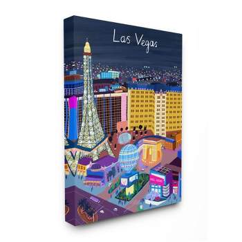 Stupell Industries Playful Las Vegas California Illustration City Landmarks