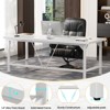 Aheaplus Heavy Duty Extra Long 2 Person Desk for Home Office - 3 of 4