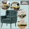 KWPZQEB Mid-Century Accent Chair, Modern Upholstered Armchair with Pillow & Wood Legs, Comfy Reading Chair for Living Room, Bedroom - 4 of 4