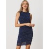 Allegra K Women's Sleeveless Glitter Crew Neck Ruched Star Mesh Bodycon Dresses - 4 of 4