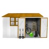 Metal Metal garden sheds 10ftx8ft outdoor storage sheds with window White+Coffee - 3 of 4