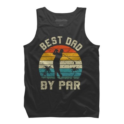 Men's Design By Humans Best Dad By Par Tropical Golf By Tank Top
