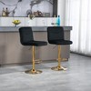 Set of 2 360° Velvet Swivel Adjustable Counter Height Bar Stools with Back and Footrest - 3 of 4