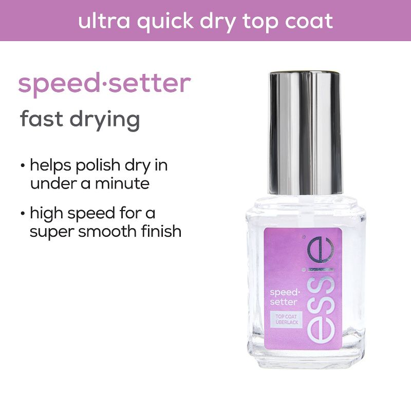 essie SpeedSetter Top Coat - quick-dry - 0.46 fl oz: High Shine, Vegan, Formaldehyde-Free Nail Finish, 4 of 6