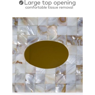 Milano Mother of Pearl Rectangular Tissue Box Cover