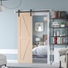 SMARTSTANDARD 84 in. Height K Shape Natural Wood Interior Barn Door (No Hardware Included) - 2 of 4