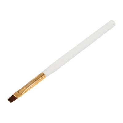 Unique Bargains Flat-mouthed Nail Painting Brushes for Home DIY Gold Tone Clear White 1 Pc