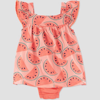 Image of Baby Girls' Watermelon Sunsuit - Just One You® made by carter's Pink 9M