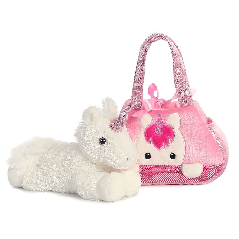 Aurora Fancy Pals 7" Peek-A- Boo Unicorn Pet Carrier Pink Stuffed Animal, 3 of 7