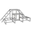 Akoasm 73.5 in. W Wooden Chicken Coop Toy with Perch, Wooden Stand, Ladder & Platform Suitable for 10-15 Chickens-Gray - 4 of 4