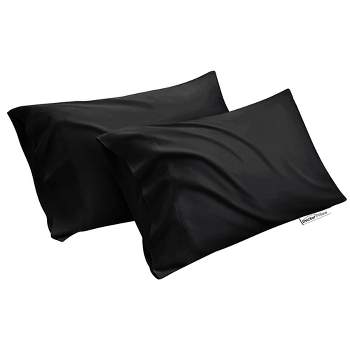 Black Pillow Cases Queen Size 2 Pack, Rayon from Bamboo Cooling Pillowcases