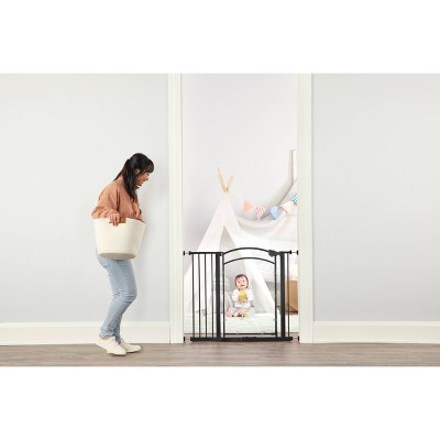 Black Metal Pressure Mounted Walk-Through Safety Gate