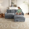 75" Corduroy Cloud Modular L-Shaped Sectional Sofa with Movable Ottoman and Dual-Layer Cushions - 2 of 4