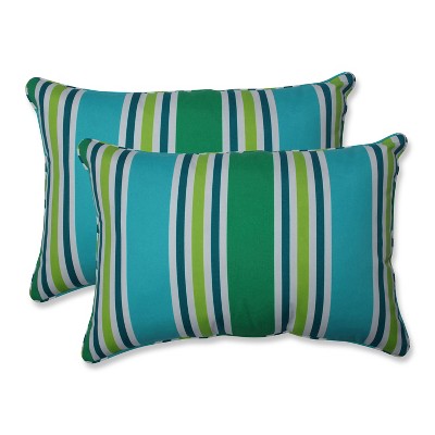 Aruba Stripe 2pc Outdoor Throw Pillows - Pillow Perfect