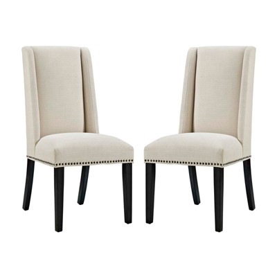 Modway Baron Dining Chair Fabric Set of 2 - Beige