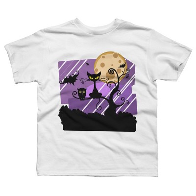 Boy's Design By Humans Night Halloween moon By ChadiElHanchi T-Shirt