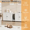 Cat litter box fence, 55.1 inch double-layer cat litter box furniture, hidden cat cage cabinet for 2 cats, 2 cages with litter mats - 3 of 4