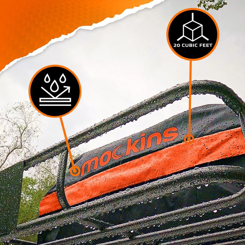 Mockins Waterproof Rooftop Cargo Bag -54x40x17"|20 Cu-ft Capacity | Black/Orange, 5 of 10