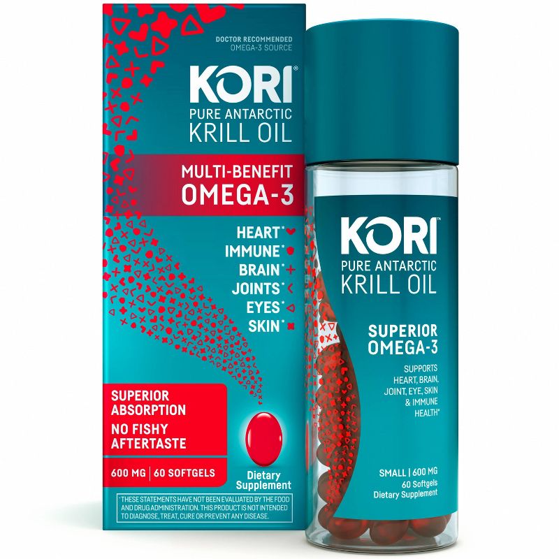 Kori Krill Oil Superior Omega-3 600mg Small Softgels - 60ct, 3 of 10