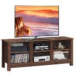Costway TV Stand Cabinet for TV's Up to 60'' Entertainment Center w/Storage Shelves BlackBrown